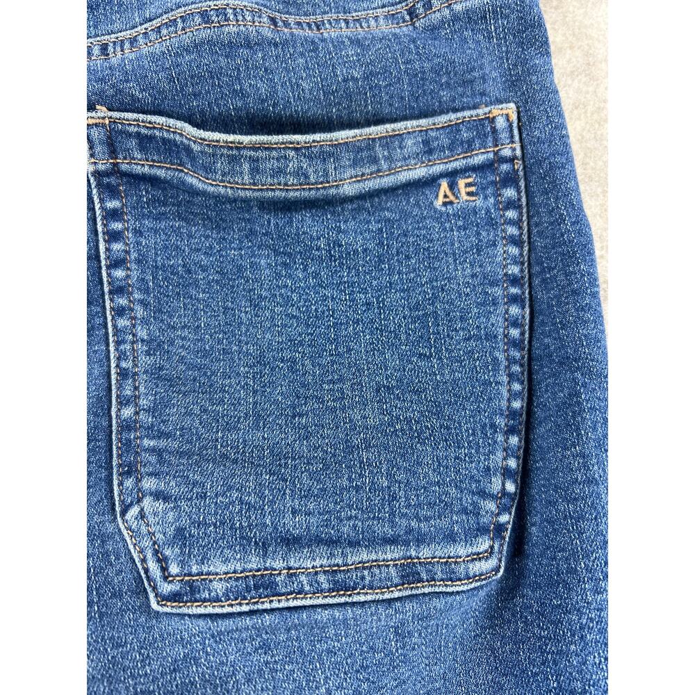 American Eagle Stretch Flare Overalls Raw Hem Adjustable Straps Size 2 Regular - Picture 10 of 14